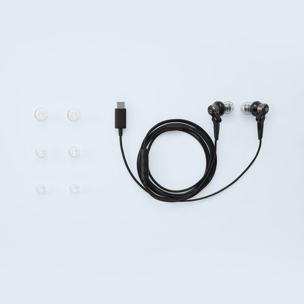 Radius Audio New VOLT featuring a deep bass newly developed HCD wired design HP-NHR21C High-Resolution USB-C Earphones ear's series, model, driver,