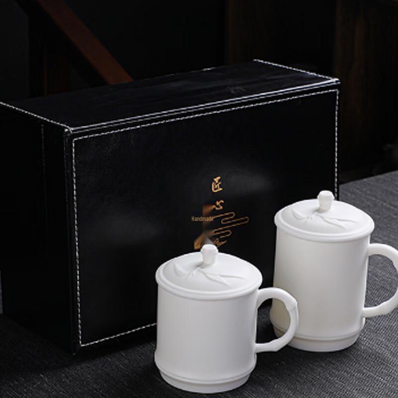 

Tuopai Mutton Fat Jade Porcelain Lidded Tea Cup