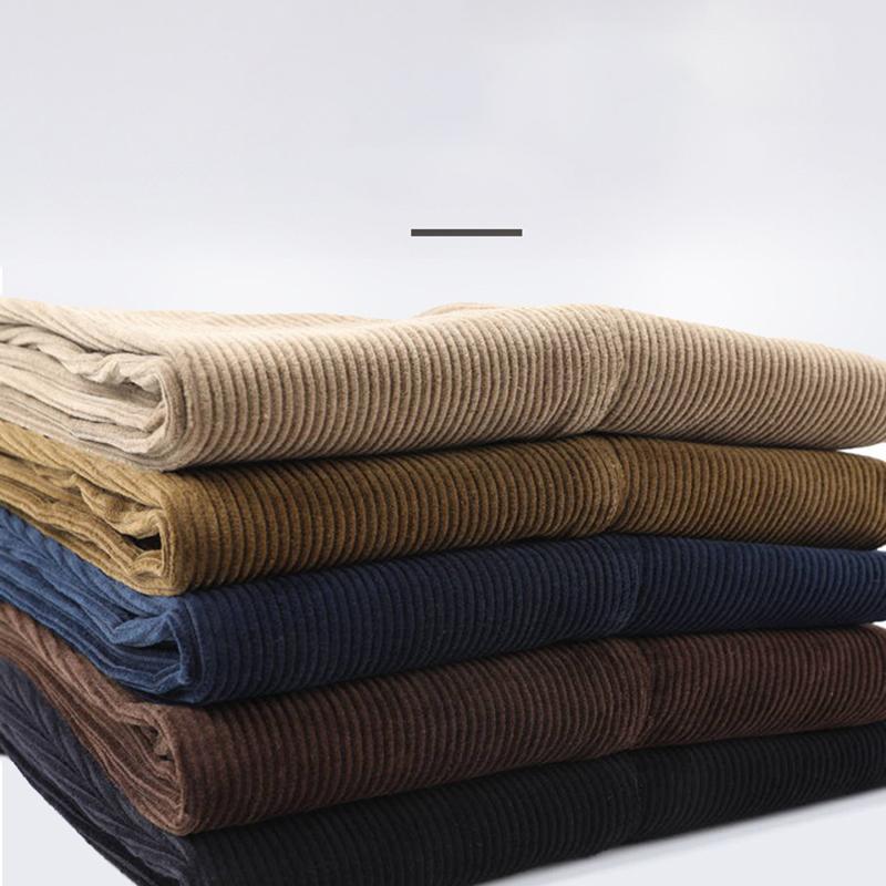 Corduroy Men Trousers Straight Thick Warm Autumn Winter Men Pants High Waist Men's Pants