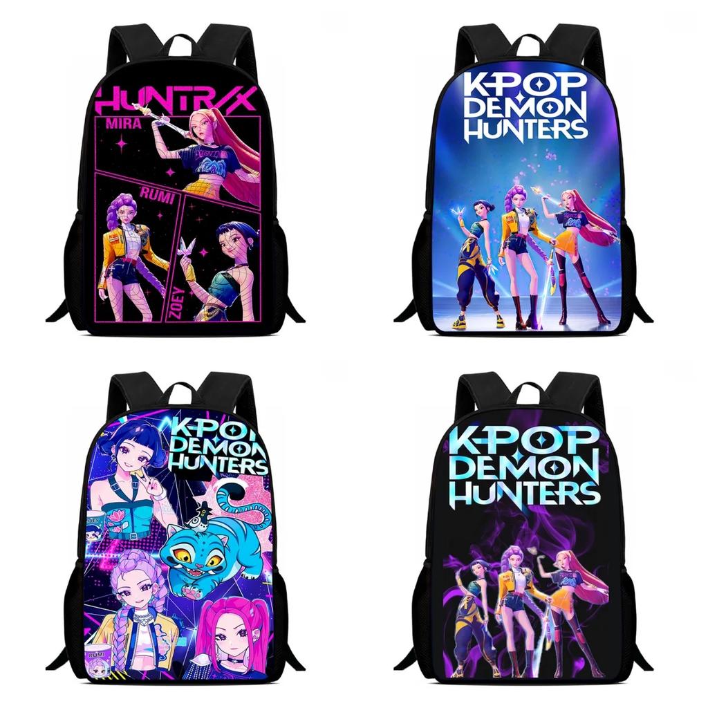 Mochila Child School Backpack,Cartoon K-Po-P D-Emo-N Hu-Nt-Ers Child School Bags For Girl Boy,Durable &Light Weight Backpack