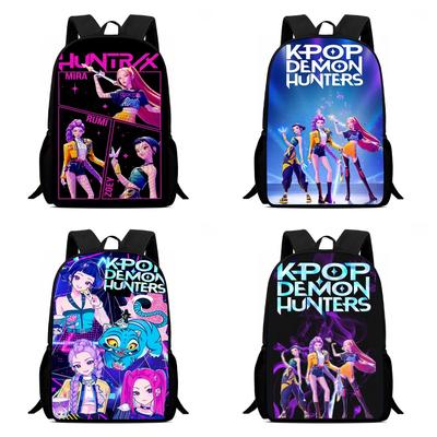 Mochila Child School Backpack,Cartoon  K-Po-P D-Emo-N Hu-Nt-Ers Child School Bags For Girl Boy,Durable &Light Weight Backpack