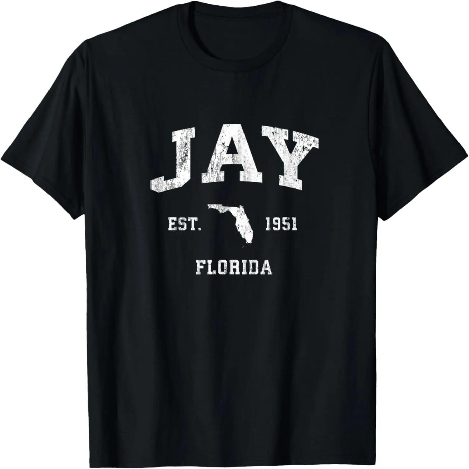 Jay Florida FL Vintage Athletic Sports Design T-Shirt XXXL