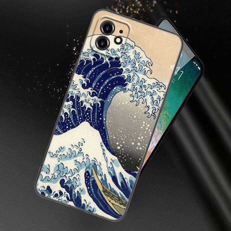 Tokyo Japanese Art Phone Case For Apple iPhone 13 12 Mini 11 Pro XS Max XR X 8 7 6S 6 Plus SE 2022 2020 5S 5 Soft Black Cover