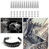 30 Sets Tapered Nails with Tool Boxes for Leather Crafts Metal Tree Cone Spikes Punk Style Clothing Accessories