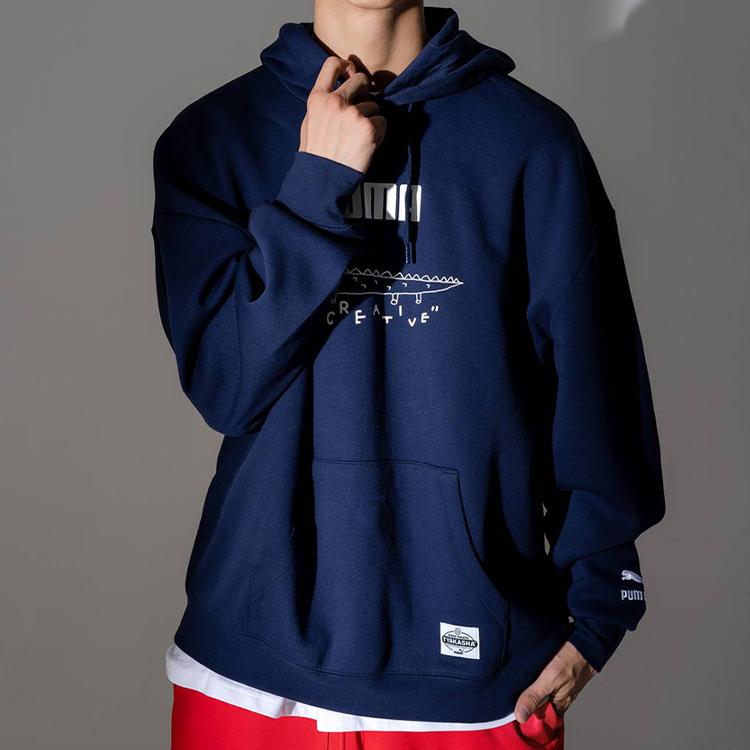 Puma X TYAKASHA Co-Branded Hoodie Sweatshirt Men Tops Navy-Blue 595558-06