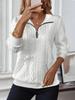 2025 Autumn/Winter Women's Casual Lapel Zipper Sweatshirt with Pockets