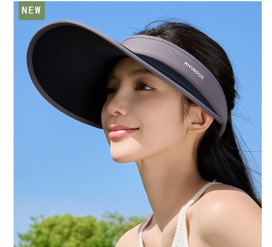 Women's Ice Silk UV50+ Wide Brim Open-Top Visor Summer Color Blocking Cooling Hat for Outdoor Sports & Urban Fashion