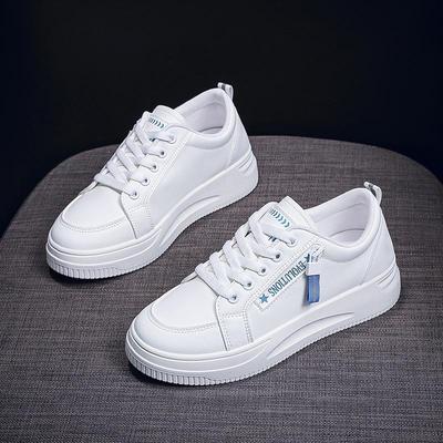 Women's Spring 2025 White Korean-Style College Sneakers with Thick Soles - QR661
