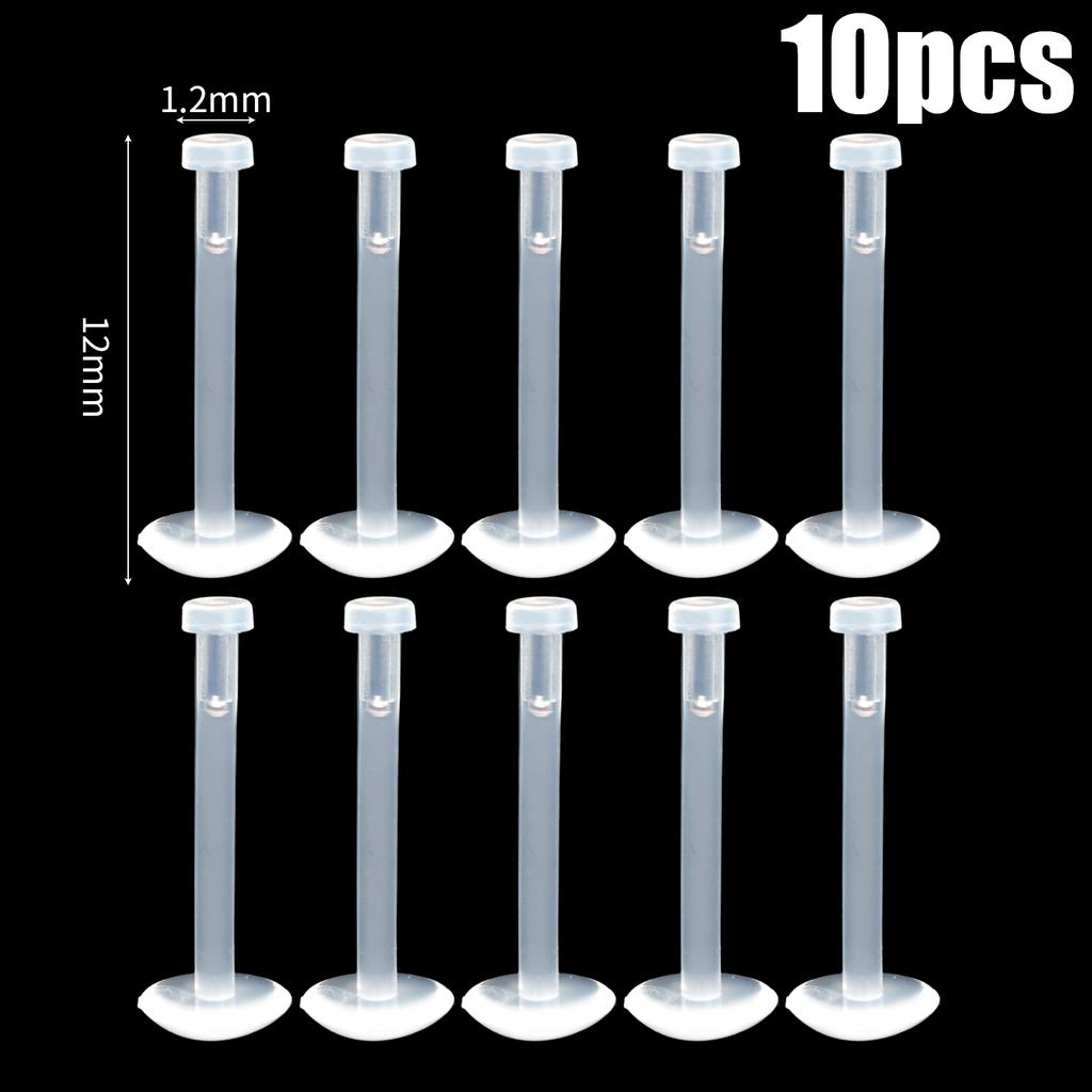 10-50PCS Clear Piercing  Lip Ear Nose Tongue Ring Ashion Transparent Acrylic Tongue Ring Barbell Eyebrow Belly Body Jewelry
