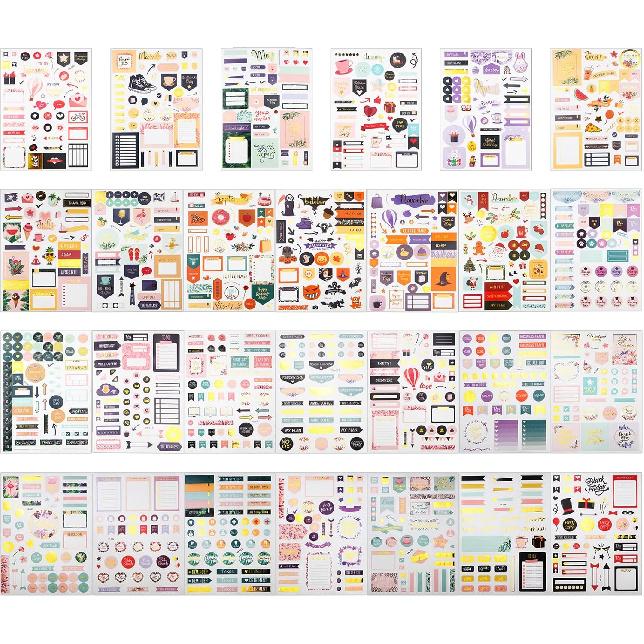 2026 Stylish Monthly Planner Stickers,27 Sheets Set of 1230+ pcs Happy Planner Stickers and Accessories for Journals, Calendars, Decorating Planners
