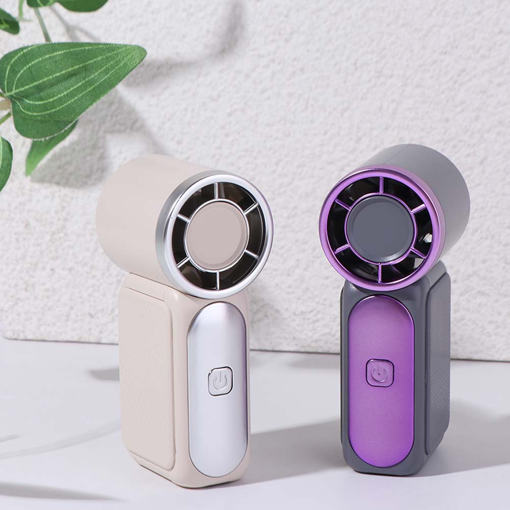 6 Gear Wind Mini Portable Fan LED Display Air Turbo Tech Handheld Turbo Fan Adjustable Ultra-quiet USB Rechargeable Fan Student