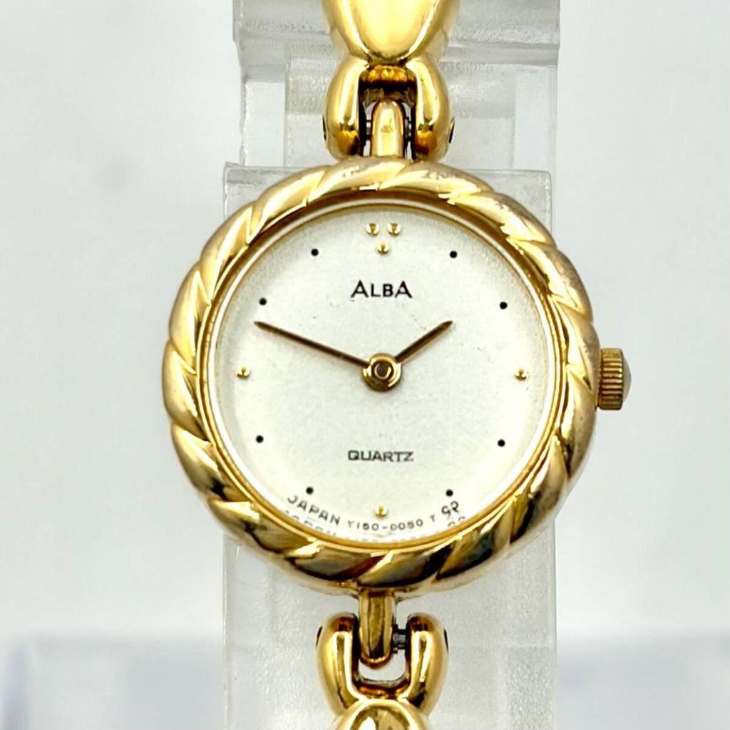 Used [New Battery] SEIKO ALBA Ladies Watch Gold Y150-0A30 910779