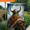 2D Flat - 2D Flat Printing Garden Flag 1pc, Viking Warrior Back View Durable Single-Sided Print Yard Flag, Garden & Home Holiday Decoration, 29.97X44.