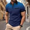 Men's Summer Gradient Printed Polka Dot Short Sleeved Polo Shirt