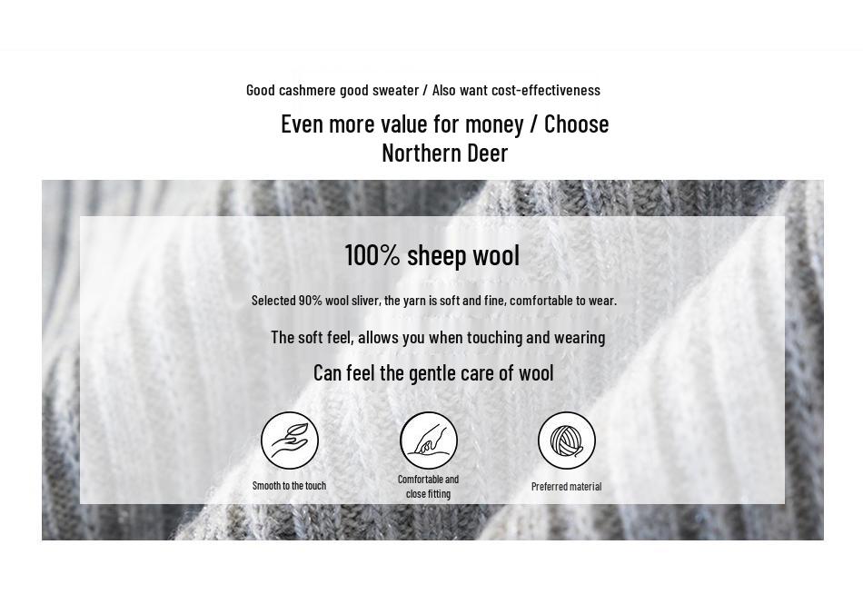 Northern Deer Women's High Neck Lamb Wool Knitwear - Light Luxury, Solid Color, French Simple Style
