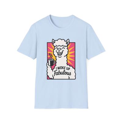 Unisex Softstyle T-Shirt Mens Womens Tees Top Alpaca Pop Art Style Funny Animal Digital Artwork Shirt