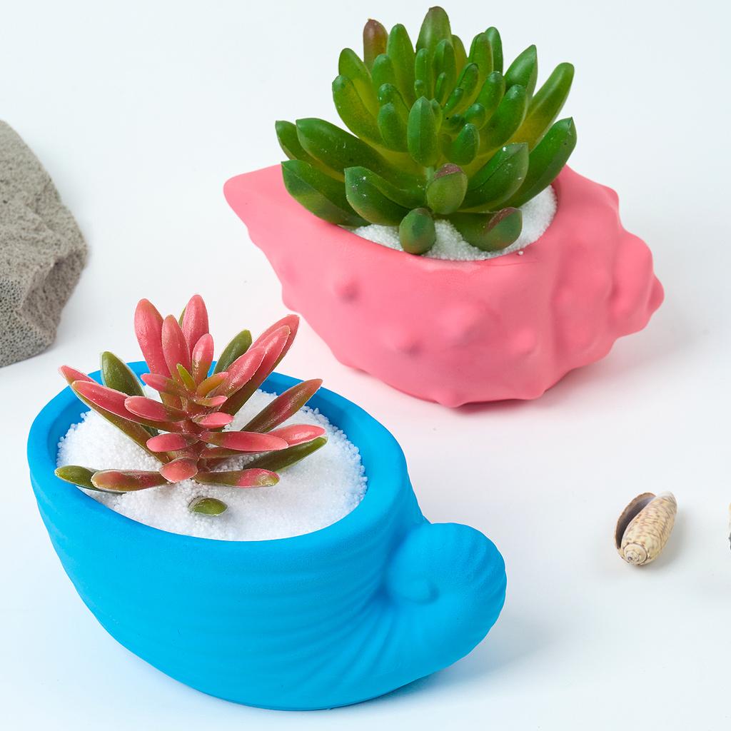 Conch Candle Jar Silicone Mold DIY Succulent Flower Pot Gypsum Cement Molds Jewelry Storage Box Resin Crafts Making Home Decor