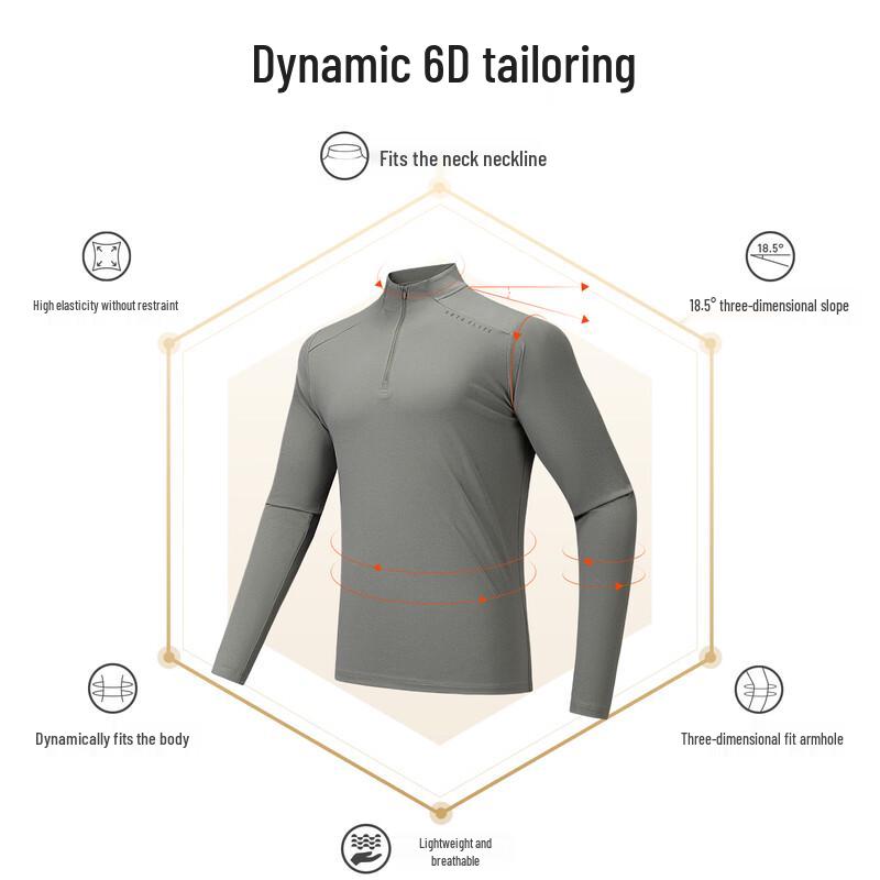Anta Men's Half-Zip Zero Pressure Long-Sleeve T-shirt