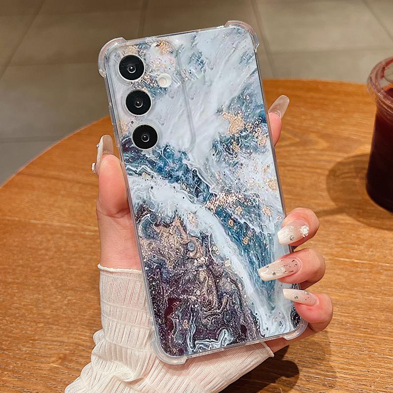 Luxury Marble Pattern Phone Case For Samsung Galaxy A57 A37 A17 A56 A16 A55 A36 A26 A15 A35 A54 A53 Clear Shockproof Soft Cover