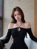 Spicy Girl Sexy One-Shoulder Halter Long-Sleeve Top - Flattering Autumn/Winter Women's Base Layer