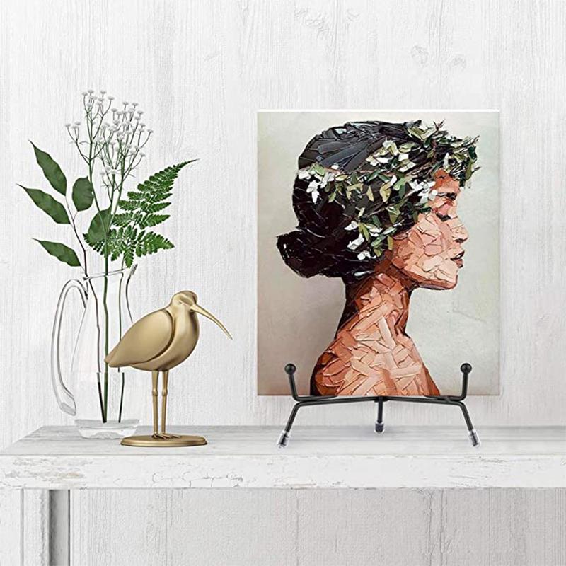 Iron Display Stand Metal Easel Stand for Picture Frame Decorative Plate Book Photo Anti-Slip Display Dish Rack Shelf Home Decor