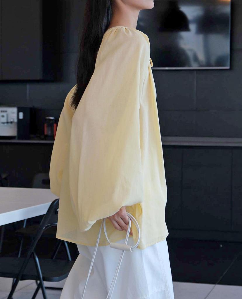 Louvre Summer French Romantic Lantern Sleeve Baby Doll Top for Women