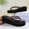 Fashion Classic Leopard Straps Flip Flops Women 2025 Summer Sexy Wedge Heels Non Slip Slippers Comfortable Light Weight Beach Shoes