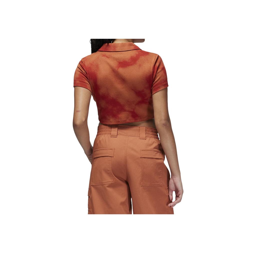 Jordan Tie-Dye Casual V-Neck Short Sleeve T-Shirt Women tops Gray Peach Pink FN5403-209