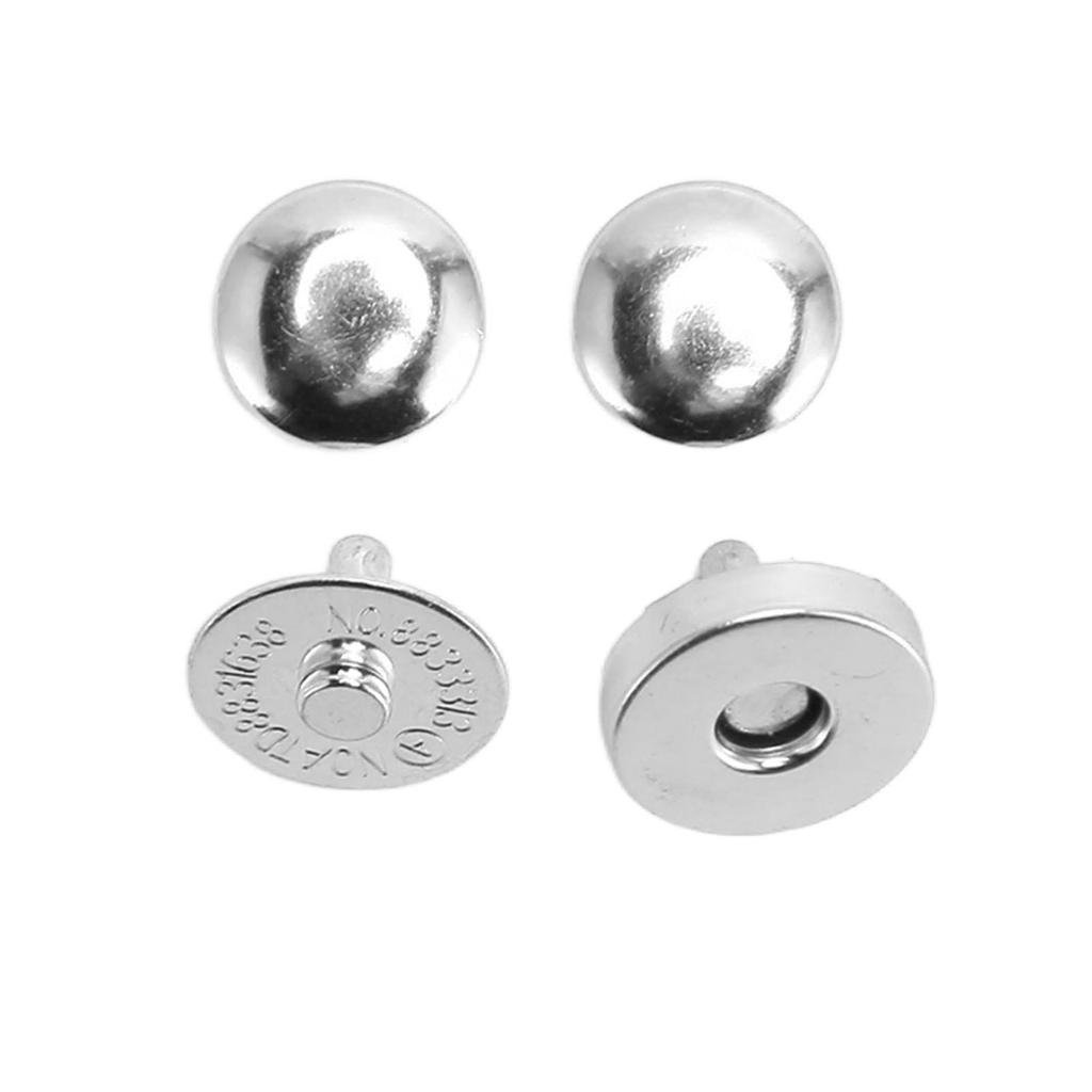 50 Sets Magnetic Button Clasp Snaps 14x4mm Thick High Hardness DIY Magnetic Fasteners for