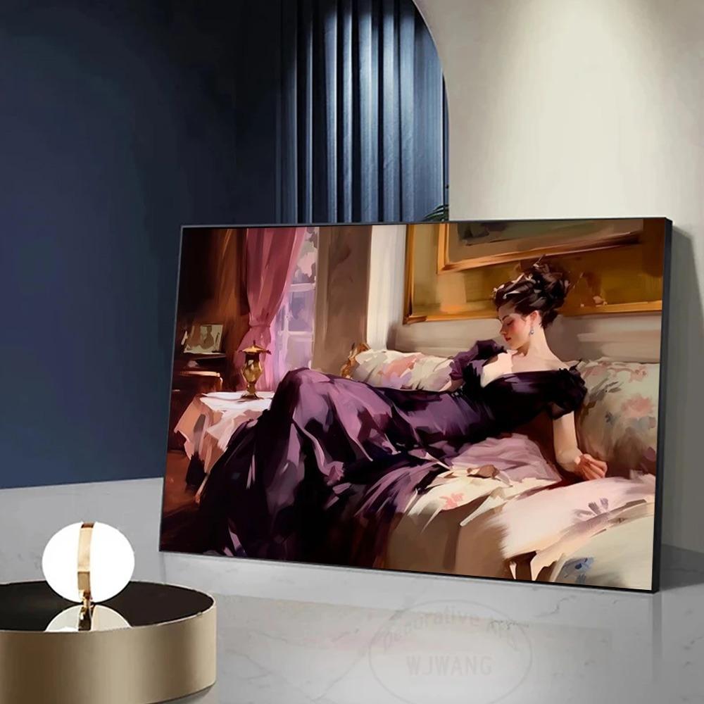 Funny Altered Art Victorian Woman Portrait Poster Prints For Living Room Home Decor Vintage Nobel Girl Canvas Painting Wall Art