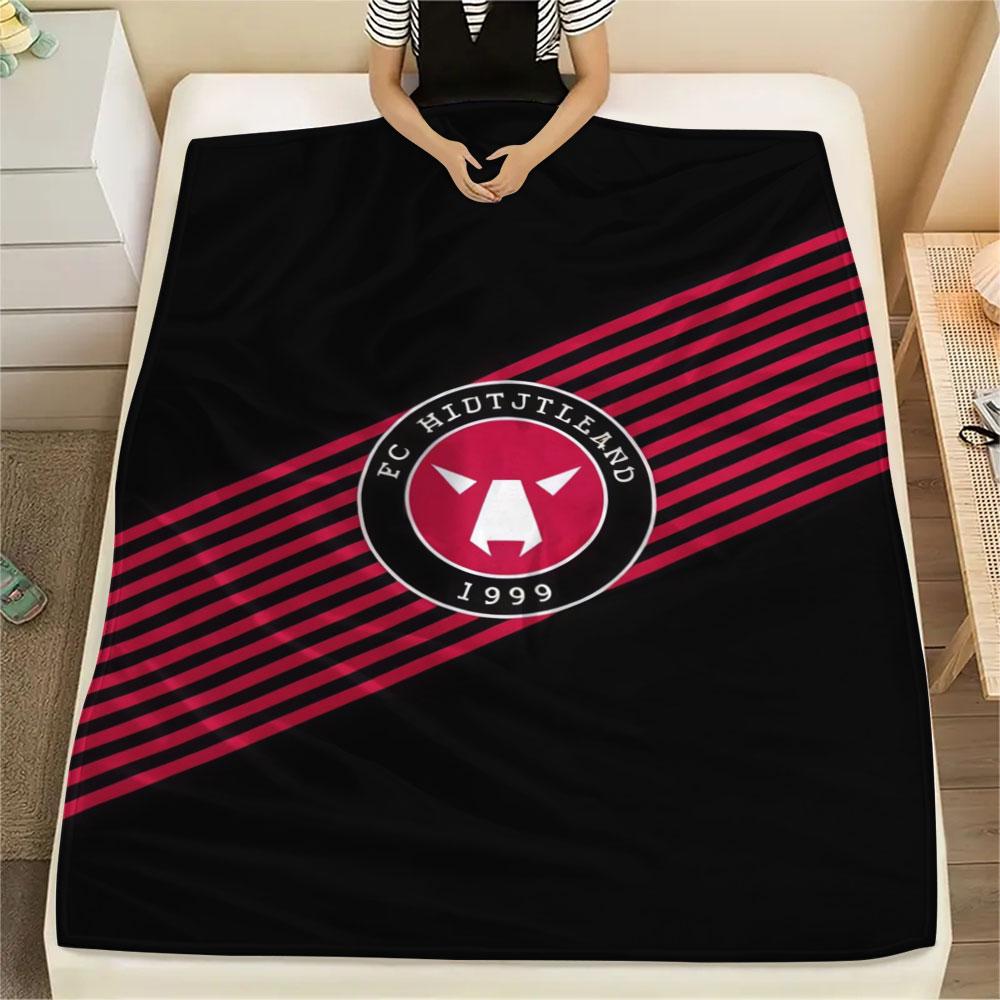 FC Midtjylland Logo FlAannel Blanket, High Quality Comfortable for All Seasons, Home Decor, Warmth and Comfort