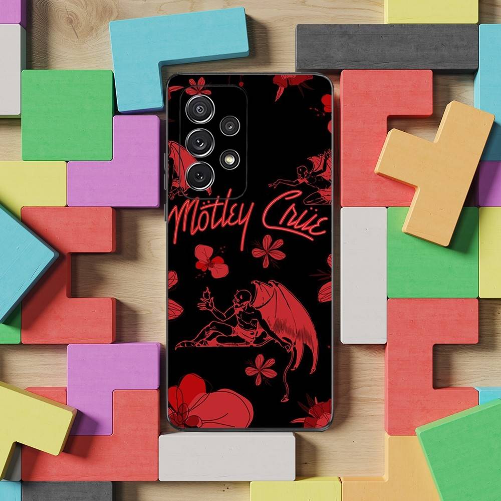 Rock Band M-Motley C-Crue Phone Case For Samsung S25,S24,S23,S22,S21,S20,S10,Ultra,Plus,Lite,FE,Soft Silicone Black Cover