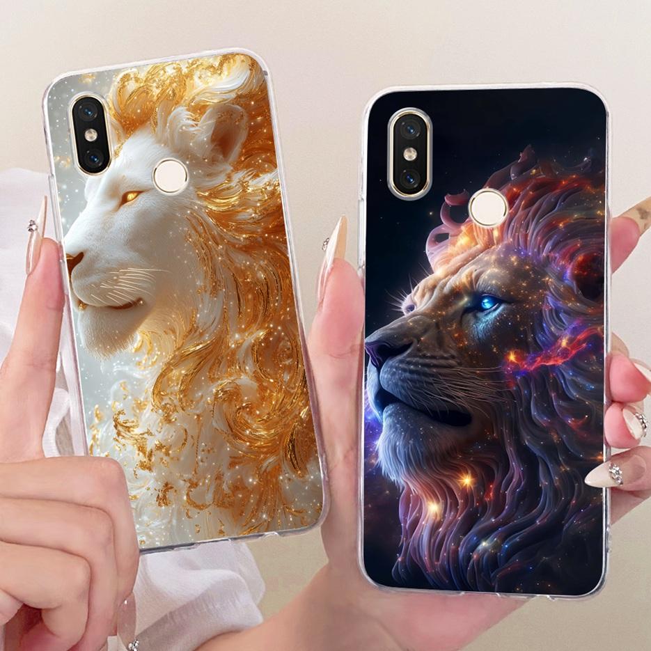 For Xiaomi Mi 8 Pro Case Cute Lion Fashion Painted Cover Soft Slim Phone Case For Xiaomi Mi 8 Lite 8Lite Mi8 Pro Back Cover Bags