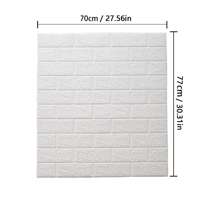 77cm*70cm 3D Wall Sticker Imitation Brick Bedroom Home Decor Waterproof Anti-mold Self-adhesive DIY Wallpaper For Living Room