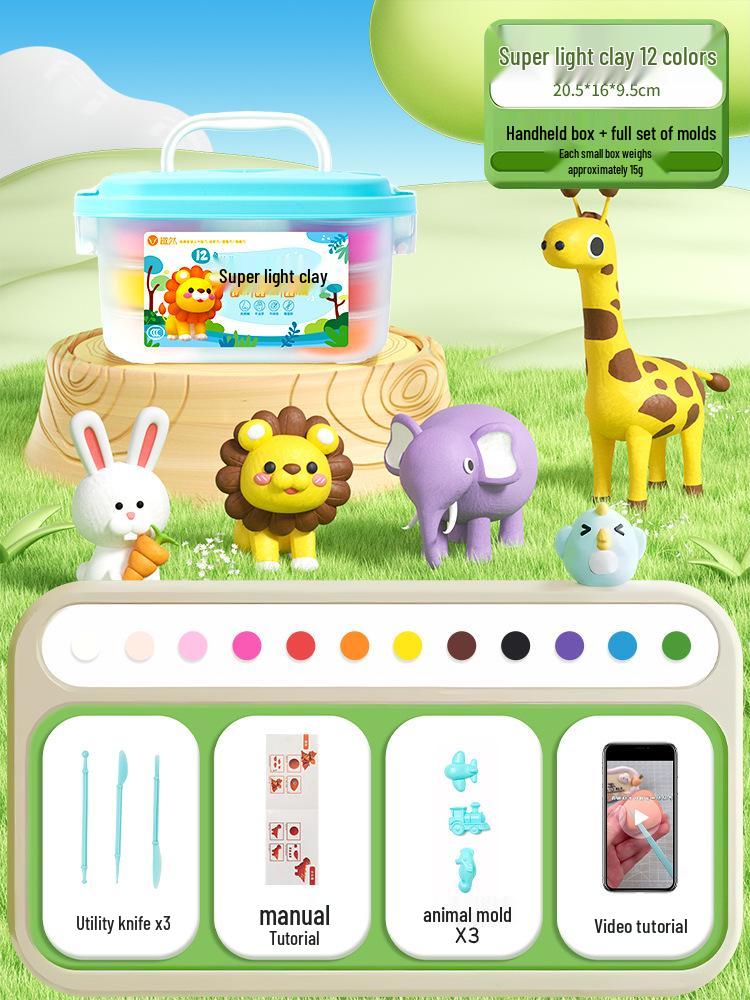 

Набор нетоксичной цветной глины для детей - Сверхлегкая глина для ручной работы, сделай сам