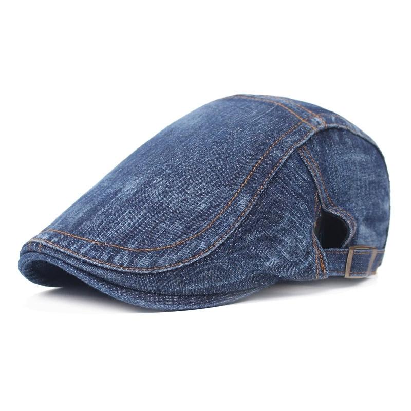 Japanese-Style Denim Newsboy Cap For Men Fashion Retro Hat Versatile Korean-Style Beret Casual Newsboy Cap For Women Trendy 58