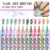 12 Colors Nail Art Pen Graffiti Pen Set 0.7mm Nail Tips Drawing Markers for DIY Dotting Manicure Tool Decoration Beauty Manicure