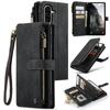 For Samsung Galaxy A17 Case,Wallet Case for Women Men, Durable PU Leather Magnetic Flip Strap Wristlet Zipper Card Holder Wallet