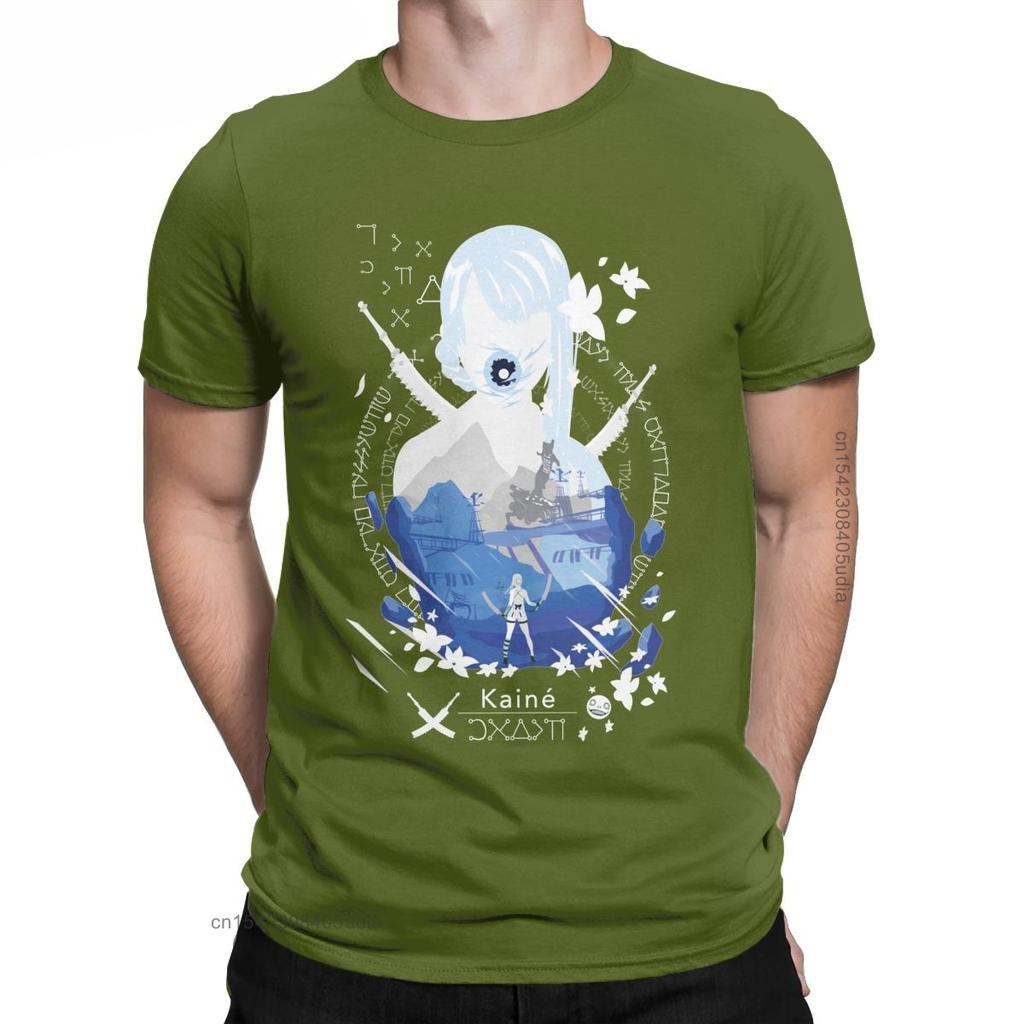 Kaine T-Shirt Men Nier Replicant Automata Game Funny Cotton Tees Vintage Oversized T Shirt Camisa Streetwear