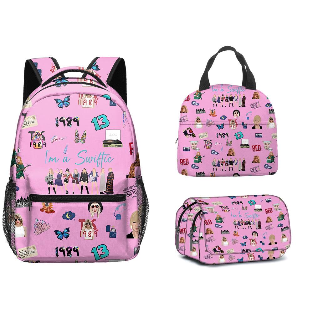 3-delige Schoolrugzakset voor Studenten Grote Capaciteit Oxford Stof Schooltas met Schouderband en Etui 3 piece set