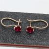 585 Purple Gold Plated 14K Rose Gold Inlaid Ruby Earrings for Women Sweet Light Luxury Fashion Jewelry To Send Girlfriend