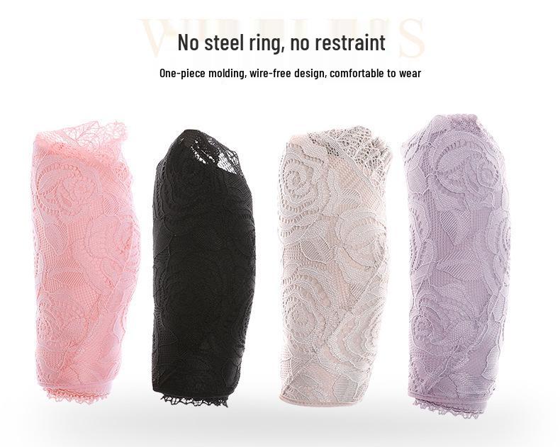 Übergröße Kabelloser Frontverschluss Rosen Dünne Cup BH für Frauen - Große Büste Schönes Rückendesign