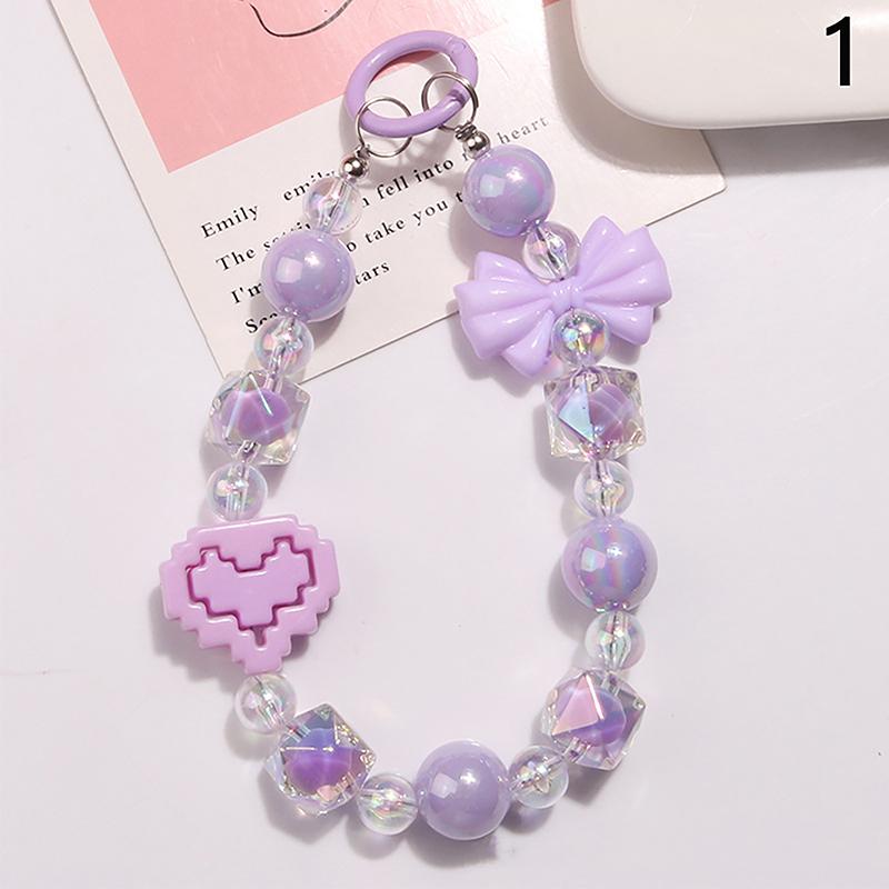 Akrylový Pozlacený Klíčenka Srdíčko Roztomilá Květinová Klíčenka S Korálky Přívěsek Na Tašku Přívěsky Dekorace Pouzdra Na Sluchátka Příslušenství