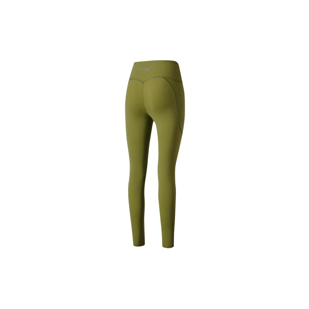 SAUCONY Solid Color Straight Leg Fitness Leggings Women Leggings Light-Yellow Army-Green SC1230002DY-GE69