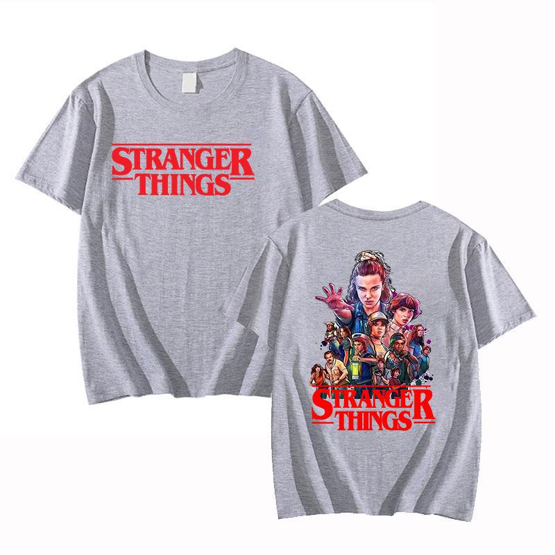 Camiseta de Manga Curta de Verão Unissex Stranger Things, Tamanho Grande XXS-4XL, Exclusivo Transfronteiriço