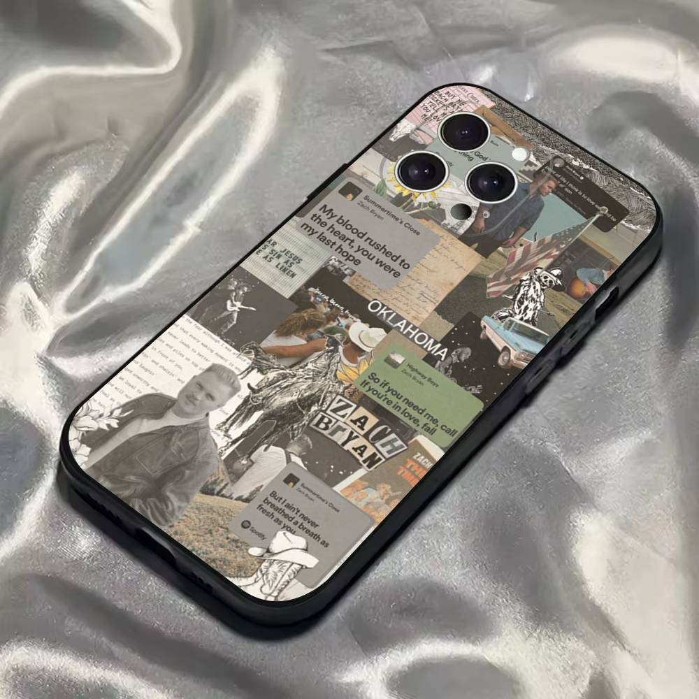 Singer Z-Zach Bryan Phone Case For iPhone 16,15,14,13,12,11,Pro,Max,Plus,X,XS,SE4,E,Mini,Soft Black Case