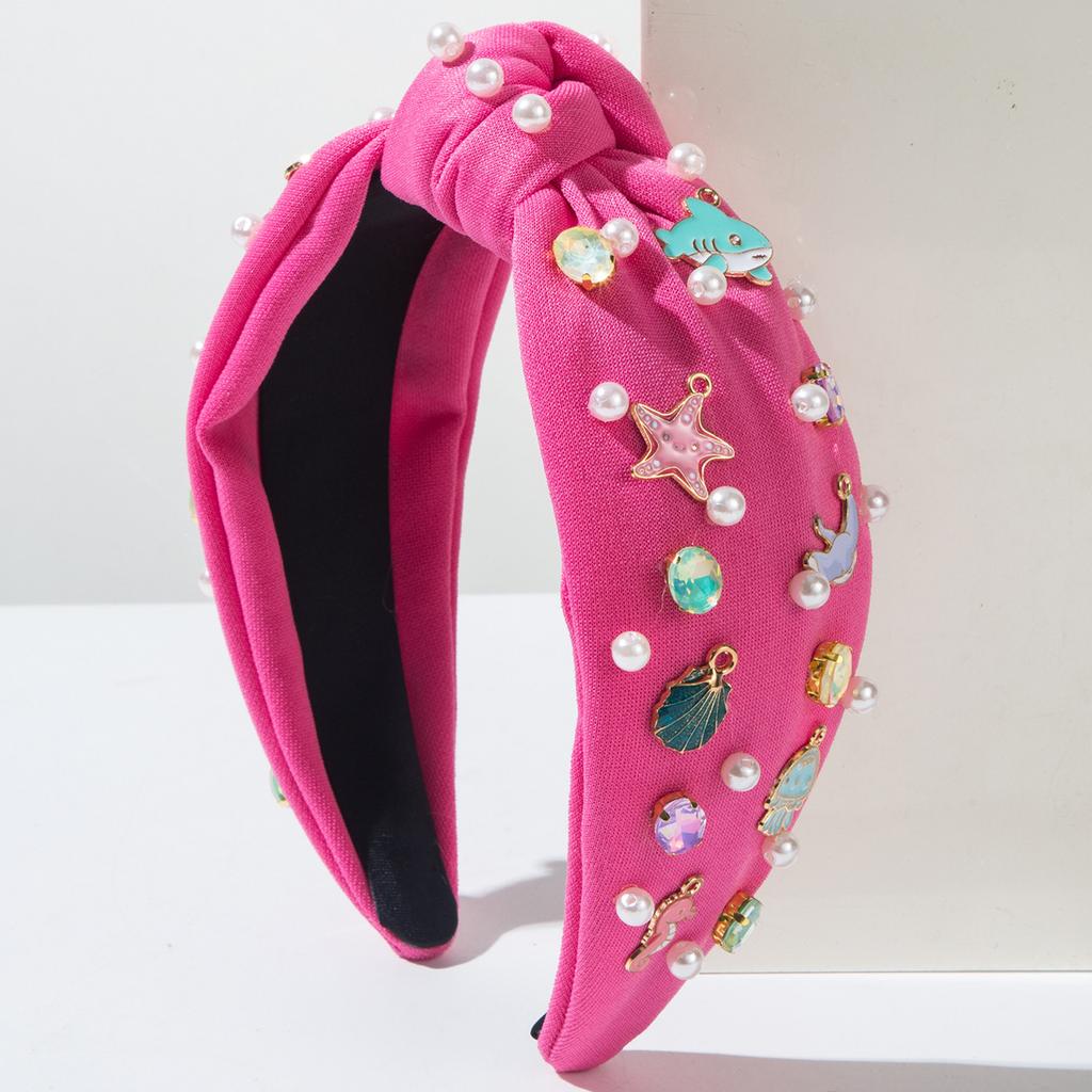 Holiday Style Headbands Alloy Marine Biological Accessories Nail Bead Inlaid Diamond Hair Accessories Women Hairband Hair Band