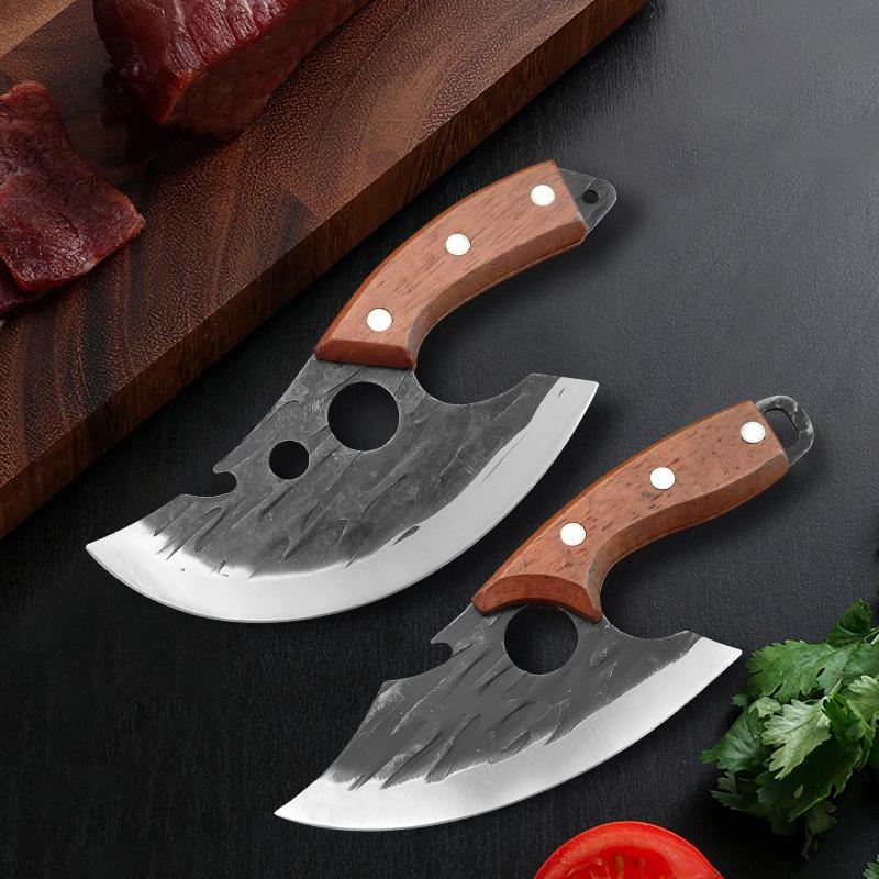 Stainless Steel Forged Kitchen Knife Meat Cleaver Boning Knife with Bottle Opener Pocket Multifunctional Knife With Knife Cover