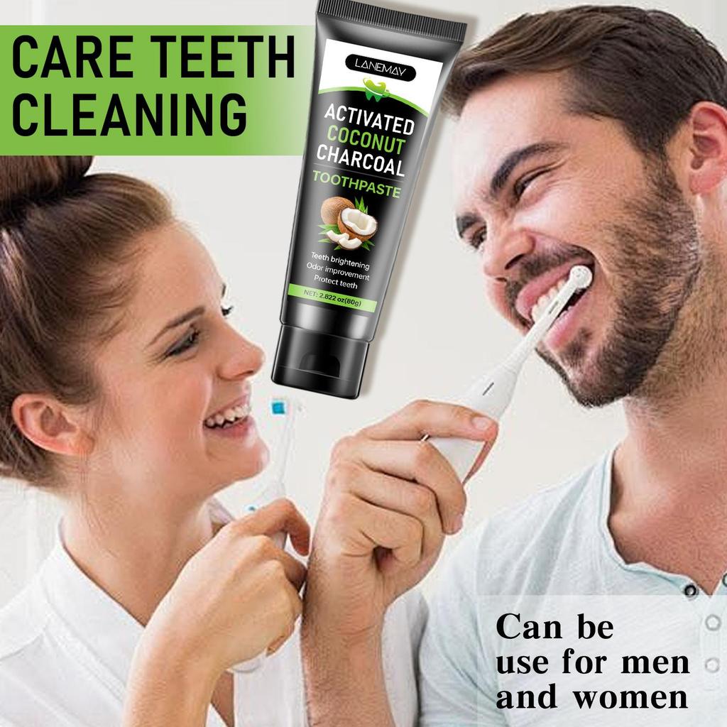 Activated Coconut Charcoal Toothpaste-Teeth Brightening And Odor Improvement-Protect Teeth For Men And Women, 80g