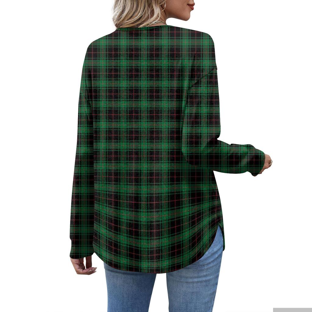 Top de damă retro cu imprimeu, la modă, cu mânecă lungă